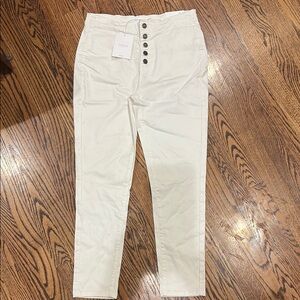 KanCan Cream Button-Fly Pants
